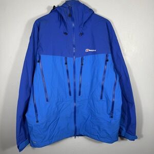 Berghaus Jacket Mens XL Blue GORE-TEX Hooded Waterproof Windproof Ski Shell